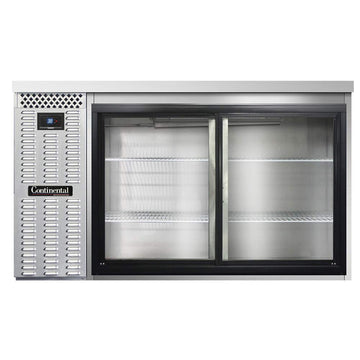 BBC59S-SS-SGD Two Section Sliding Glass Door Refrigerated Back Bar Cooler by Continental Refrigerator – Commercial Grade