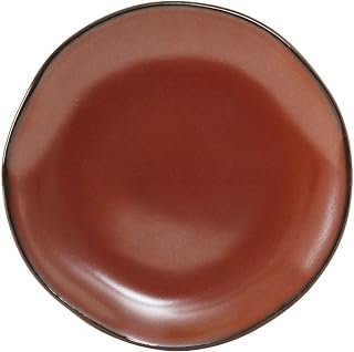 Tuxton China GAR-005 Plate, 9" Diameter, Round, Microwave and Dishwasher Safe, Oven Proof, Fully Vitrified, Ceramic, TuxTrendz, Artisan, Red Rock, Pack of 24