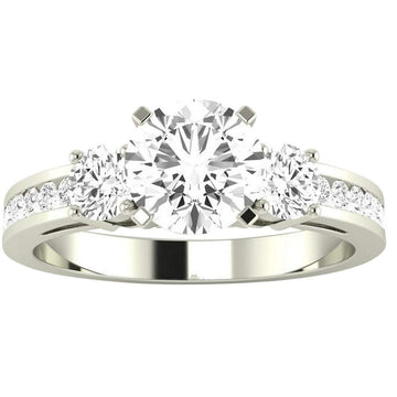 Platinum 1.8 CTW Round Cut Channel Set 3 Three Stone Diamond Engagement Ring by Houston Diamond District – Model F#41 PLT S#9.5 RI5446W-6.96