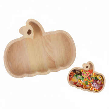 Gleavi Wood Pumpkin Tray, 7x5.5 Inch Serving Platter, Khaki