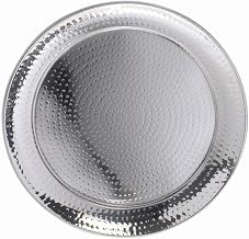 American Metalcraft HMRST1801 Stainless Steel, Hammered Tray, Round, 18" Dia.