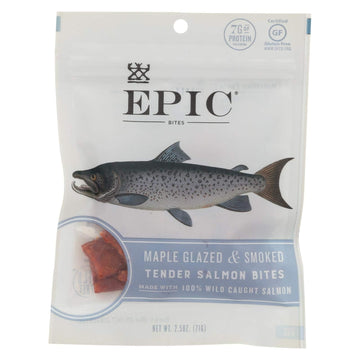 Salmon Jerky Bites by Epic – 2.5 Ounce (Pack of 8), Pack of 8, Model 732153028609-4G