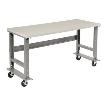 Adjustable Height Mobile Workbench by Global Industrial – 36"L x 72"W x 4.5"H, Steel, Gray, Model 601427A