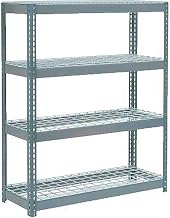 Global Industrial Extra Heavy Duty Shelving 48" W x 24" D x 72" H with 4 Shelves, Wire Deck, Gry