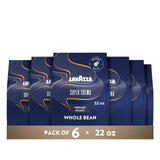 Super Crema Whole Bean Coffee by Lavazza – 22 Ounces (Pack of 6), Pack of 6