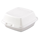6 in Lg Sandwich Foam Hinged Container (Case of 500) by DART – 6 in, 500.0 milliliters, Polystyrene, White, Pack of 500