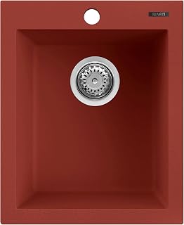 Ruvati 16 x 20 inch epiGranite Drop-in Topmount Granite Composite Quartz Single Bowl Wet Bar Prep Sink - Berry Red - RVG1016BR