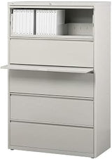 Lorell 5-Drawer Lateral File, 36 by 18-5/8 by 67-11/16-Inch, Gray