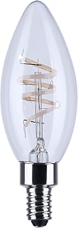 Satco S10523R1 4W B11 LED Lamp, Reminiscent, Flex Gray Coil Filament, Dimmable, 2700K Warm White, 350 Lumens, Clear, Candelabra Base, 120V, Wet Location, 2 Bulbs Card (24 Pack)