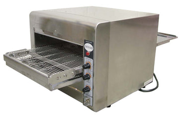Conveyor Commercial Restaurant Counter Top Pizza Baking Oven TS by Omcan – (DWH): 41” x 18.5” x 15.7”, Stainless Steel, Model 11387