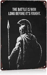 Vintage Metal Signs Spartan Warrior Motivational Wall Decor 8x12 In