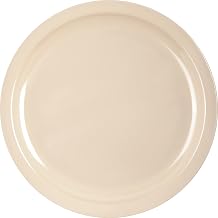 Carlisle FoodService Products Kingline Reusable Plastic Plate Dinner Plate for Home and Restaurant, Melamine, 10 Inches, Tan, (Pack of 48)