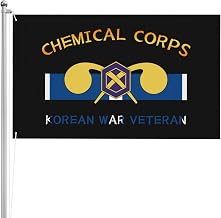 US Chemical Corps Korean War Veteran Heavy Duty 3x5 FT Double Sided 3 Ply Flag, UV & Fade Resistant with Brass Grommets