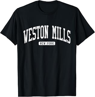 Weston Mills New York NY JS03 College University Style T-Shirt