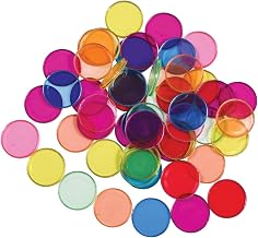 LEARNING ADVANTAGE Transparent Plastic Counters, Steel-Ringed, Set of 50