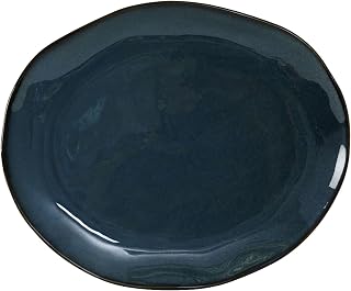 Tuxton China GAN-023 Platter, 13-1/4" x 11", Oval, Microwave and Dishwasher Safe, Oven Proof, Fully Vitrified, Ceramic, TuxTrendz, Artisan, Night Sky, Pack of 12