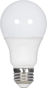 Satco 5.5W A19 LED Light Bulbs, 4000K Cool White, 450 Lumens, Frosted, Medium E26 Base, Non Dimmable, 120V, Damp Rated, 40W Incandescent Replacement, Multipack (2 Packs of 4 Bulbs, Total 8 Bulbs)