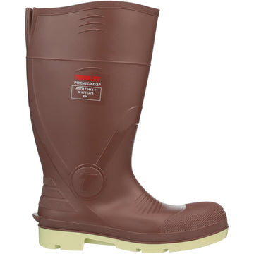 Premier G2 Safety Toe Knee Boot by TINGLEY – 12, Polyvinyl Chloride, Red/Cream, Model 93255