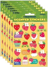 Eureka� Strawberry Scented Stickers, 80 Per Pack, 6 Packs