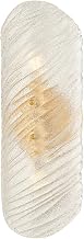 Mitzi Shelley 2-Light Wall Sconce | Vintage Gold Leaf Finish | Rippled Piastre Glass Shade | Sculptural Modern Accent Light | Artisanal Mid-Century Inspired Design | 5.75" W x 16.25" H | H1111102-VGL