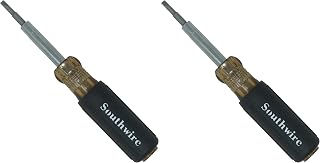 Southwire 65028840 SD6N1P 6-in-1 Screwdriver, Includes 5/16 nut Drivers, 1 and #0 Phillips 1/4'' and 3/16'' Slotted Tips (Pack of 2)