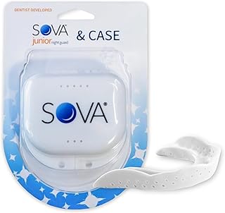 SOVA Junior Night Guard with Case, Snow White - 1.6mm Thin - Custom-Molded Fit - Protects Against Nighttime Teeth Grinding & Clenching - Odor & Taste Free - Remoldable Up to 20 Times - Non Toxic