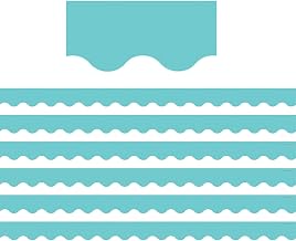 Teacher Created Resources Light Turquoise Scalloped Border Trim, 35 Feet Per Pack, 6 Packs