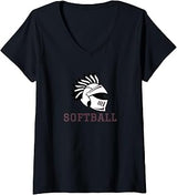 Women's Curtis High School Warriors Softball V-Neck T-Shirt