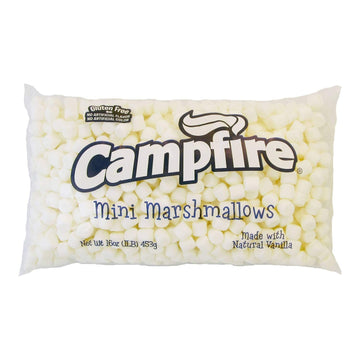 Campfire Mini Natural Vanilla Marshmallow by Clown Global Brands – 16 Ounces, Pack of 12