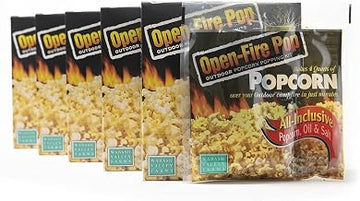 All in One Popcorn Packs - Wabash Valley Farms All Inclusive Popping Kits, Open Fire Pop, Popcorn Kernels for Outdoor Popping, All in One Popcorn Kernels, Popcorn Kit, 5 Packs 5 Kits