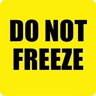 Polar Tech SCL511 Pressure Sensitive Permanent Adhesive Label, "DO NOT Freeze", 4" Length x 4" Width, Black on Yellow (Roll of 500)