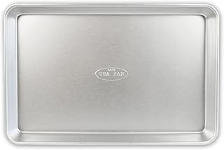USA Pan Bakeware Traditional Aluminized Steel Uncoated Jelly Roll Baking Sheet Pan, Made without nonstick coating