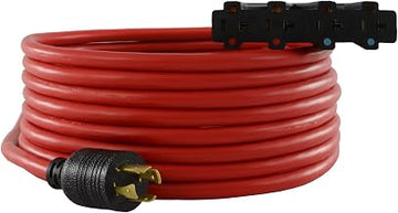 Conntek 20501 Generator Power Cord 25-Foot 20 Amp 125/250 Volt 4 Prong Male Plug To 15/20 Amp Female Connector