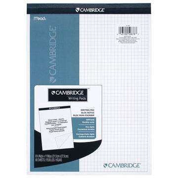 Cambridge Stiff-Back Quad Planning Pad by Mead – Paper, Model MEA59878