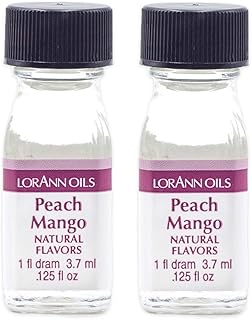 LorAnn Oils Super Strength Flavoring - Used For Candy Making, Flavoring, Baking, Hard Candy, & Flavor Oils - Bold, Natural Flavors 4X Stronger Than Extracts - Peach Mango, Pack of 2, 0.125 fl oz