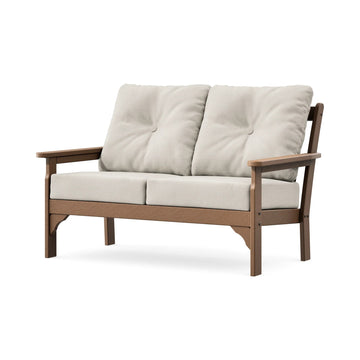 POLYWOOD Seating Settee, 53 1/16" Wide - Teak Dune Burlap