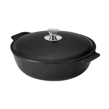 Rosseto CW0475BK Cooklite Cast Aluminum Casserole Dish, 4.75 qt., Black - Default Title
