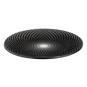 Rosseto Kalderon Spiro Glass Platter, 15 5/8" Diameter - Black