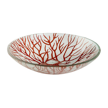 Rosseto Kalderon Radici Glass Bowl, 14 3/16" Diameter - Red