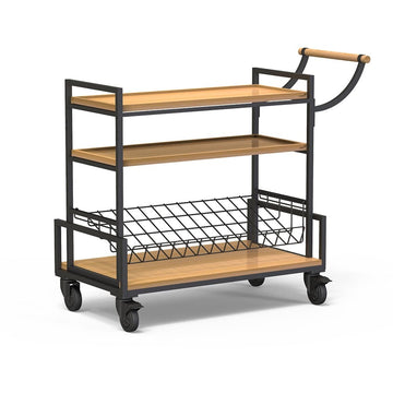 Rosseto Modulite Serving Cart, 20" x 45 5/16" - Beige Black