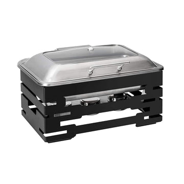 Rosseto Multi-Chef Stainless Steel Chafer, 9.51 qt., Silver - Black Accent