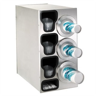 Dispense-Rite BFL-C Cup Dispensing Cabinet, 13" Wide, Silver - 25 3/8"