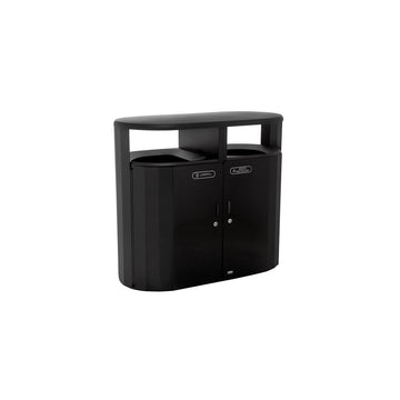 Rubbermaid Resist Steel Outdoor Recycling Bin, 24 1/4" x 48 1/4", Black - 66 gal.