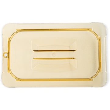 Carlisle High-Heat Plastic Lid, 7/8" High, Amber - 1/4 Size