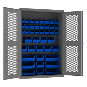 Durham Mfg EMDC-482472-42B Bin Storage Cabinet, 48" Wide - Blue Gray