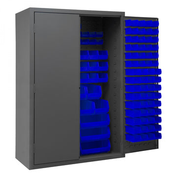 Durham Mfg 2502-186 Bin Storage Cabinet, 48" Wide - Blue Gray