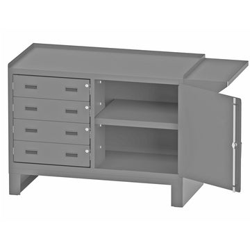 Durham Mfg Metal Door Workstation, 60 1/8" Wide, Gray - 4