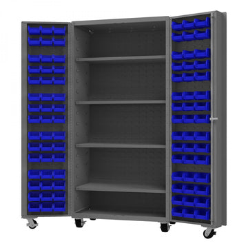 Durham Mfg DCM36-BDLP-96-4S Bin Storage Cabinet, 36" Wide - Blue Gray