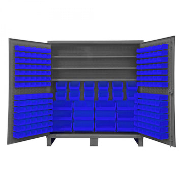 Durham Mfg HDC72-192 Steel Bin Storage Cabinet, 72" Wide - Blue Gray