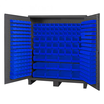 Durham Mfg SSC-722484-BDLP-264 Bin Storage Cabinet, 72" Wide - Blue Gray